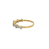 18k Yellow Gold and Diamond Fancy Ring in size 5.5 and total gold weight of 2.21g